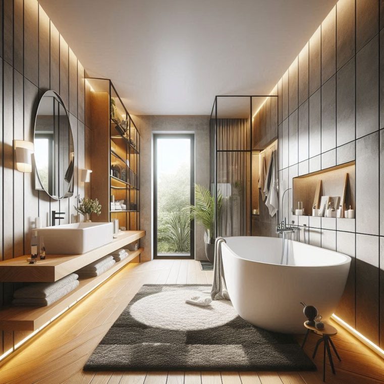 PHOTO IA d'une salle de bain design